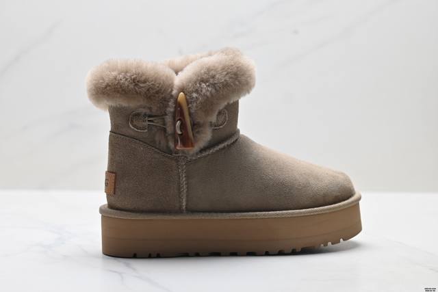 Company Grade Ugg Winter Sheepskin Snow Boots for Women, Thick Sole, Petite Size