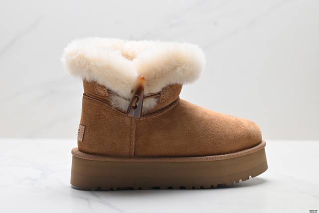 Company Grade Ugg Winter Sheepskin Snow Boots for Women, Thick Sole, Petite Size