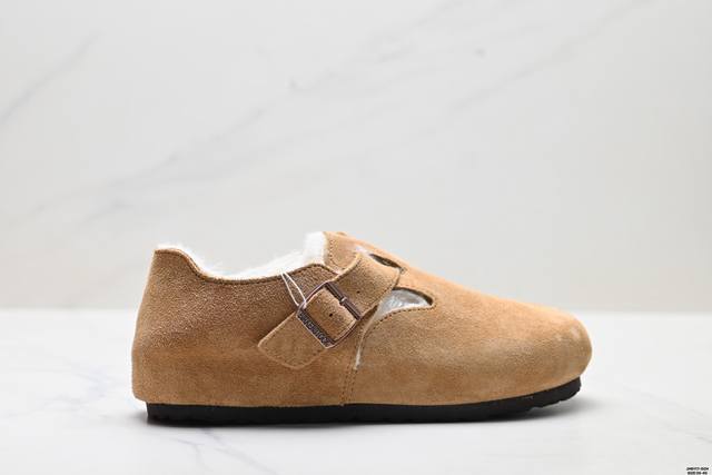 Company Grade Birkenstock London Shearling Series Cowhide Suede Comfortable Warm