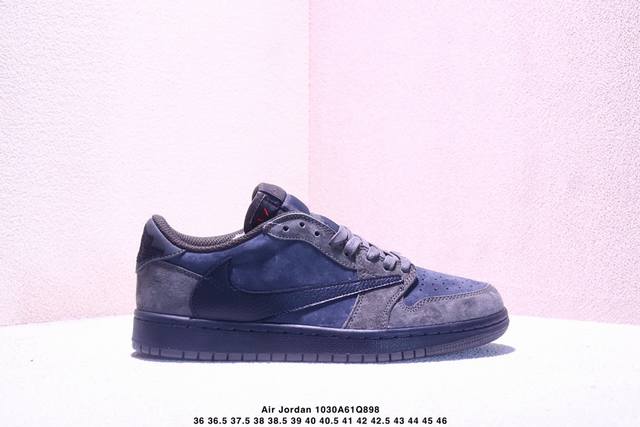 Company Grade Nike Air Jordan 1 X Travis Scott AJ1 Reverse Swoosh Nike Low-Top B