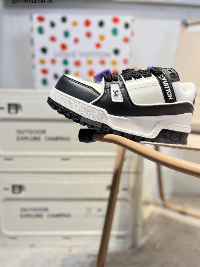 Louis Vuitton LV new "Fat Cube" LV Trainer latest colorway sneakers, L brand Tra