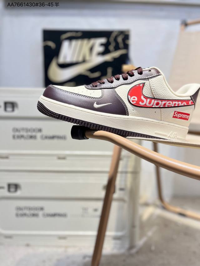 Supreme X Nk Air Force 1 '07 Low Casual Sneakers #Custom Leather, Original Last