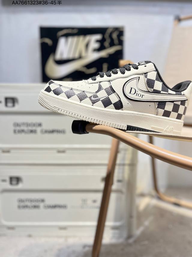 Dior X Nk Air Force 1 '07 Low Low-top Casual Sneakers #Custom Leather, Original