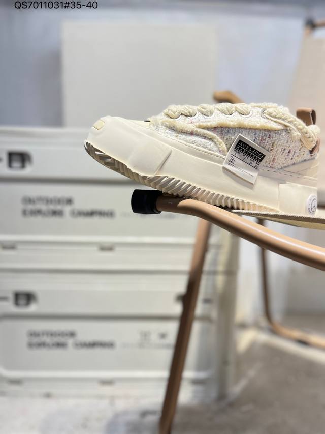 Xvessel Vanness Wu's Low-Top Apricot Canvas Platform Shoes with Double Side Labe