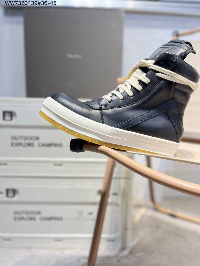 Rick Owens Mid-Top High-Street Casual Sneakers Rick Owens Drkshdw Retro Sneakers