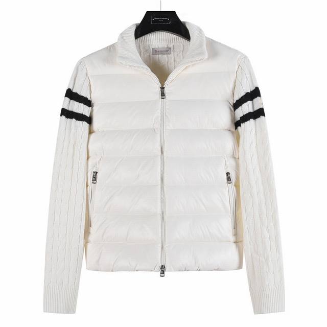Channel Advantage! Authentic Export Version Moncler Tb Patchwork Knit Off-White