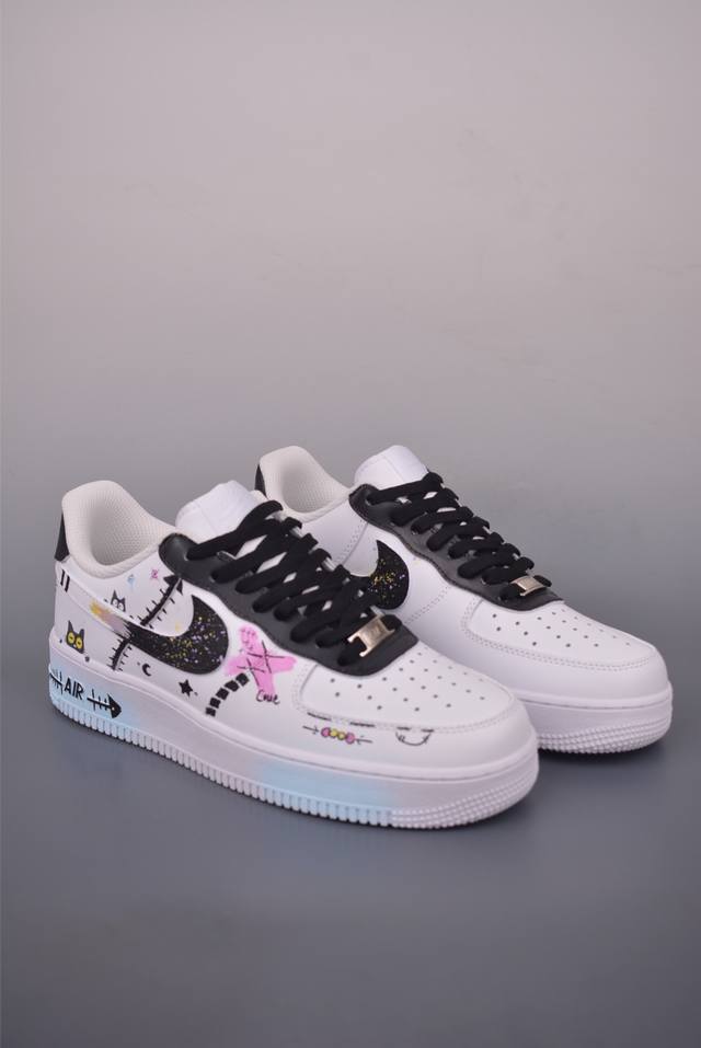 Nike Air Force 1 Low Hand-painted Graffiti, Authentic Air Force Fit Made with Or