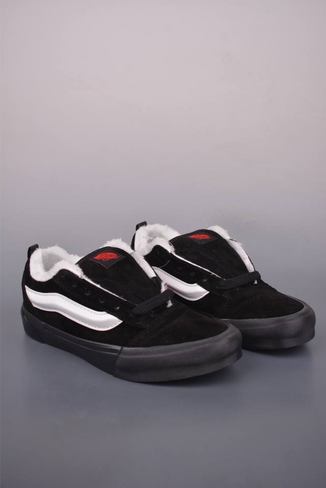 Vans Knu Skool Black Warrior Versatile Casual Non-slip Shock-absorbing Fleece-li