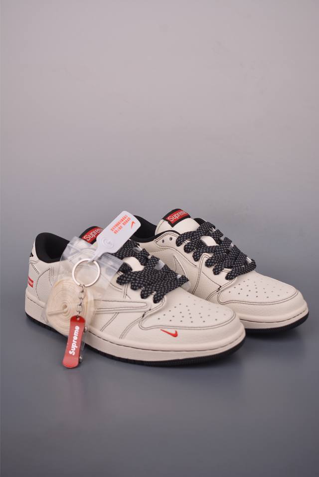 Fragment X Travis Scott X Supreme Air Jordan 1 Low Deconstructed Lacing Triparti