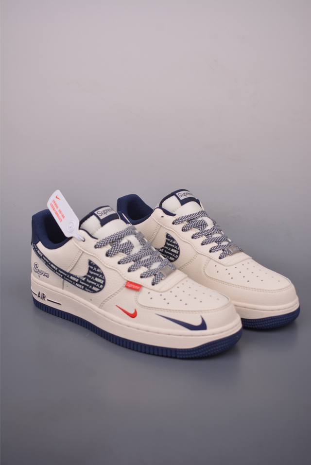 Nike Air Force 1 Low Supreme Collaboration. Made with original last and cardboar