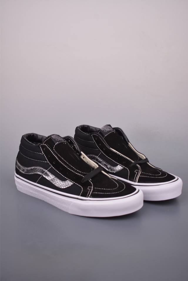 Vans Sk8-Mid Reissue Sf Official Vans Canvas Skate Shoes with Snake Stripe Side