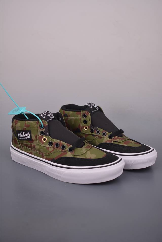 Vans Skate Half Cab Black Camouflage American Retro Casual Mid-Top Professional