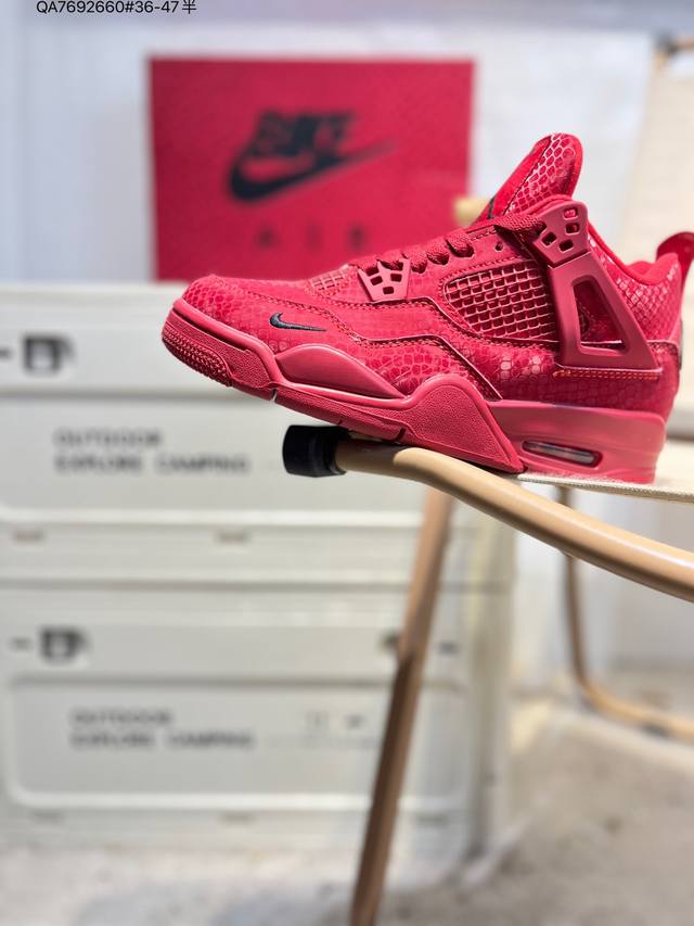 Air Jordan 4 Retro Black Military Blue Michael Jordan AJ4 Mid-Top Retro Casual S