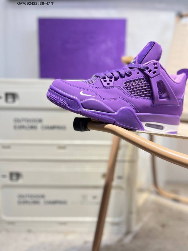 Air Jordan 4 Retro Black Military Blue Michael Jordan AJ4 Mid-Top Retro Casual S