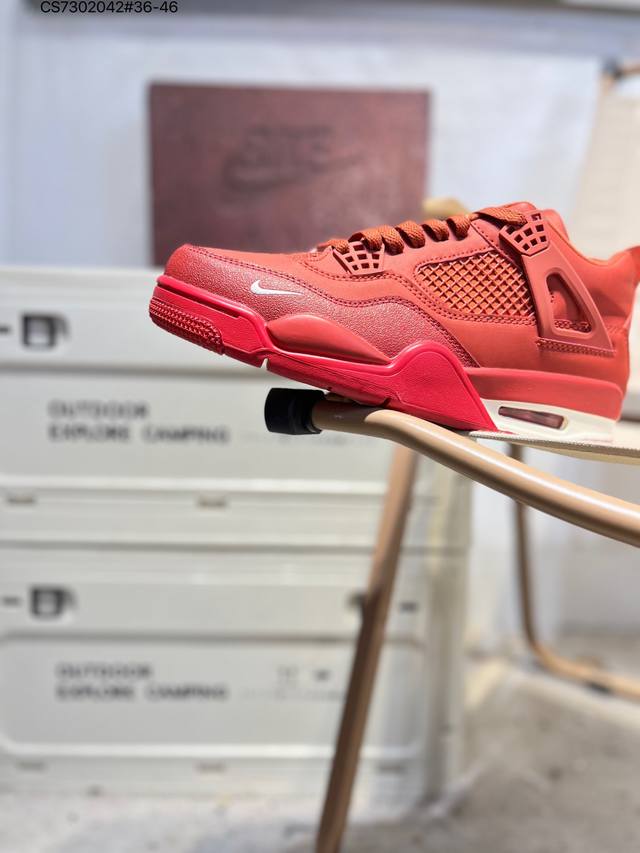 Air Jordan 4 Retro Red Brick Velvet - Recently Popular Colorway # Excellent Rebo