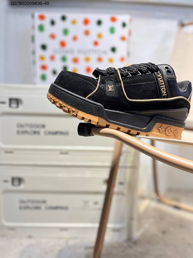 Louis Vuitton LV new "Fat Boy" LV Trainer latest colorway sneakers. These L bran