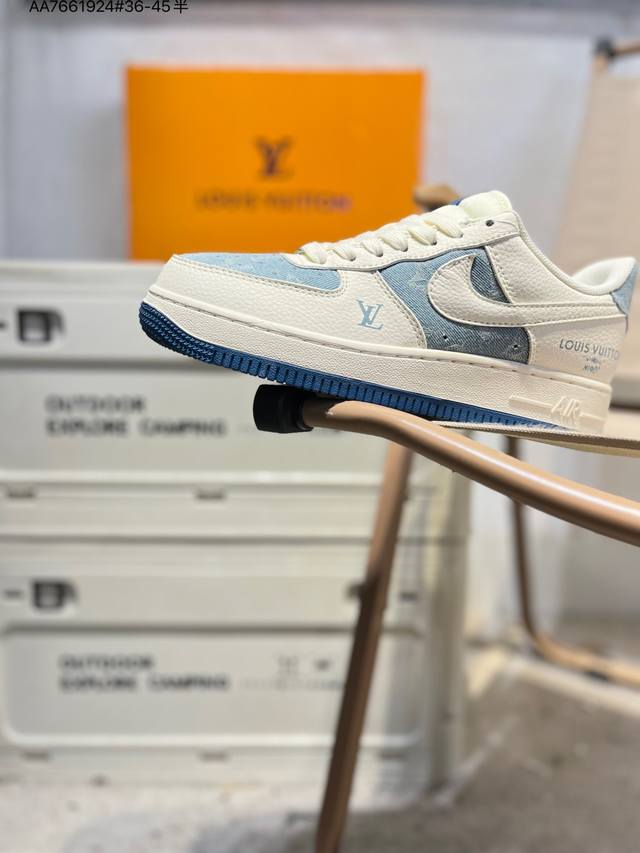 Lv X Nk Air Force 1 '07 Low Air Force 1 Low-top Casual Sneakers #Custom Leather,