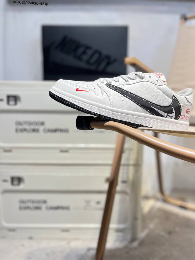 Factory Grade Top Layer Leather Gucci X Jordan Air Jordan 1 Low AJ1 Low-Top Bask