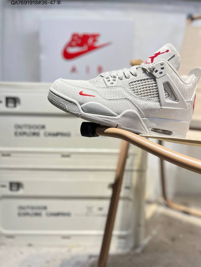 Air Jordan 4 Retro Black Military Blue Michael Jordan AJ4 Mid-Top Retro Casual S