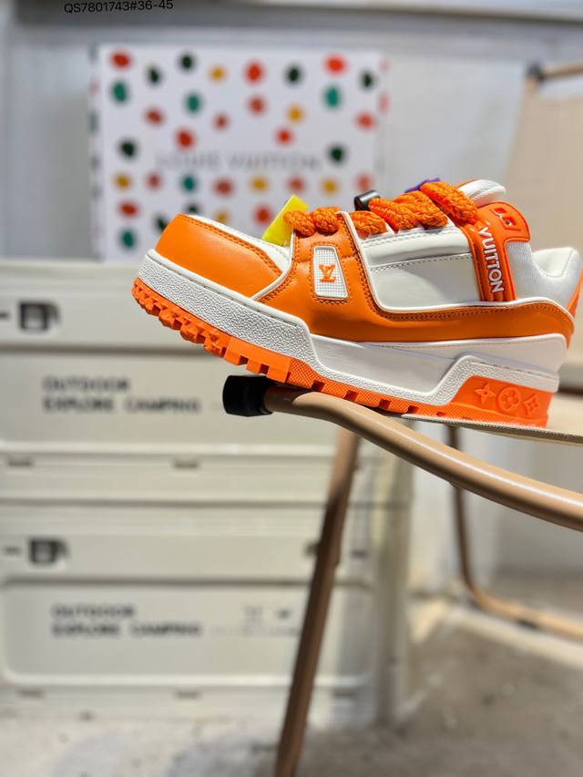 Louis Vuitton LV new "Fat Cube" LV Trainer latest colorway sneakers, L brand Tra