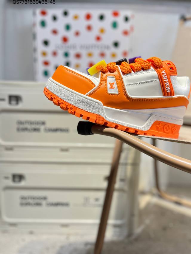 Louis Vuitton LV new "Fat Cube" LV Trainer latest colorway sneakers, L brand Tra