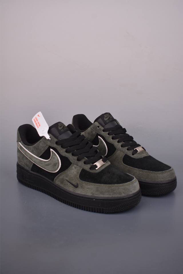 Nike Air Force 1 Low, Military Green/Black. Made with original last and cardboar
