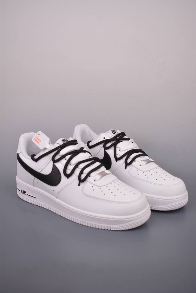 Nike Air Force 1 Low, White/Black with Deconstructed Straps. Made with original
