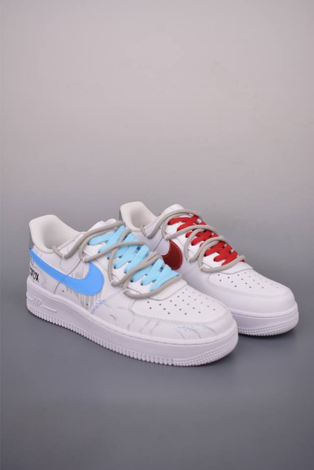 Nike Air Force 1 Low Valentine's Day Mismatched Deconstructed Lace-up Shoes. Mad