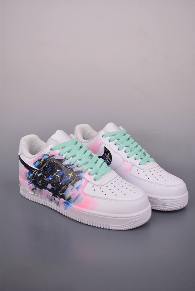 Nike Air Force 1 Low with personalized graffiti. Made with original last and car