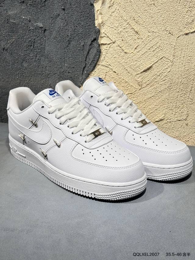 New Arrival Real Shot Special Nike Air Force 7 Low Collaboration Rose Gold Swoos