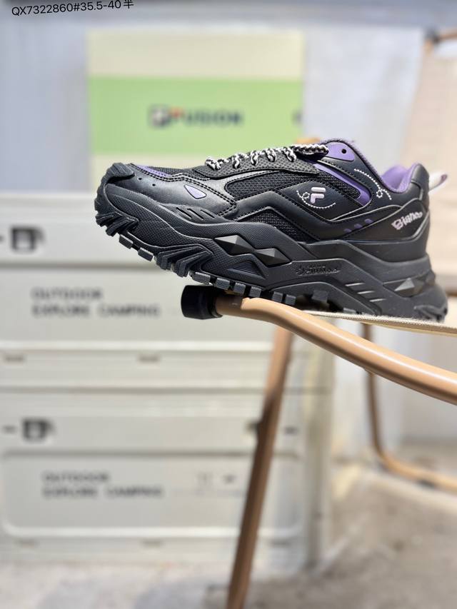 Fila Fusion Bianco Hard Candy Fabric Synthetic Leather Patchwork Shock Absorbent