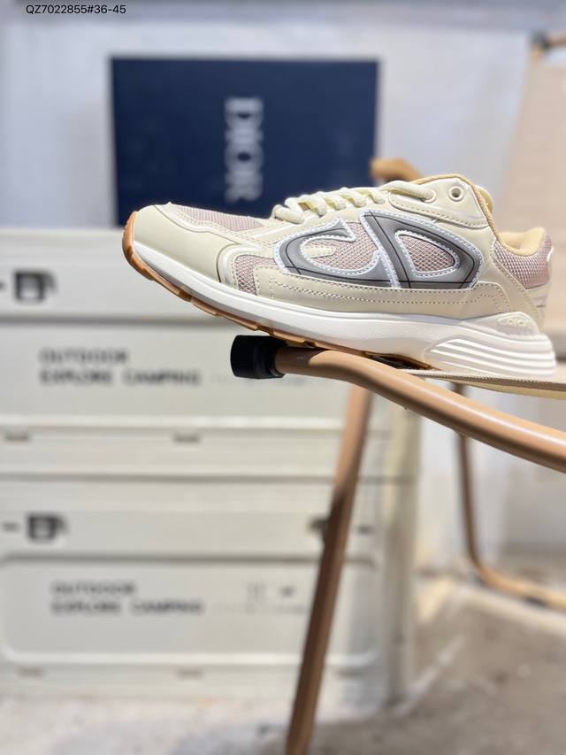 Dior B30 Mesh Fabric Thick Sole Lace-up Casual Low-top Sneakers Unisex Dad Shoes