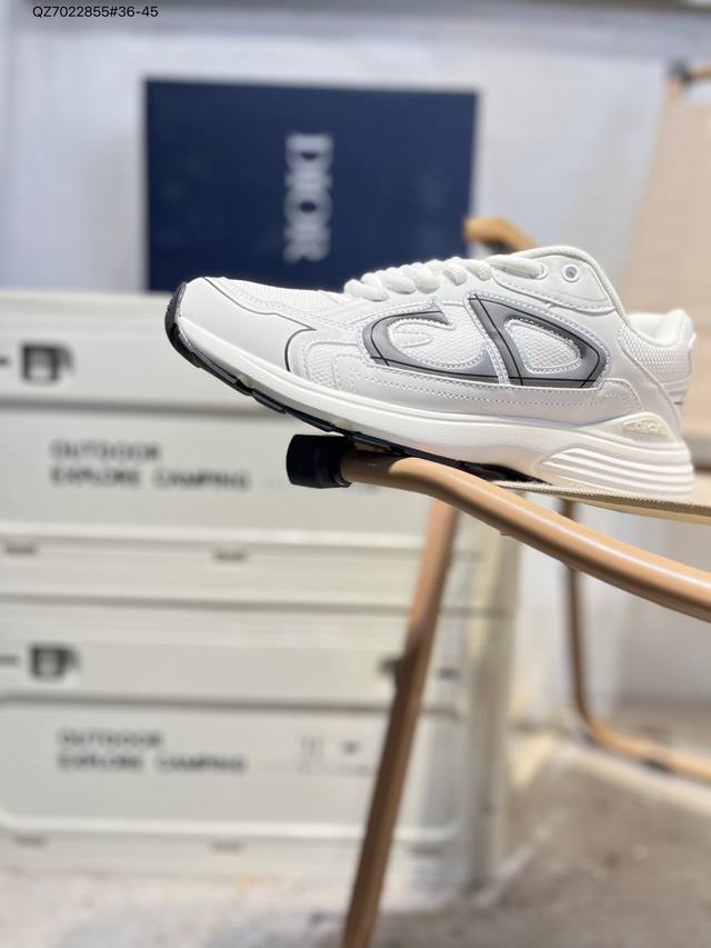 Dior B30 Mesh Fabric Thick Sole Lace-up Casual Low-top Sneakers Unisex Dad Shoes