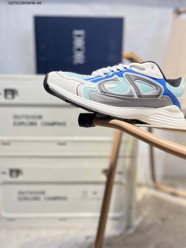 Dior B30 Mesh Fabric Thick Sole Lace-up Casual Low-top Sneakers Unisex Dad Shoes