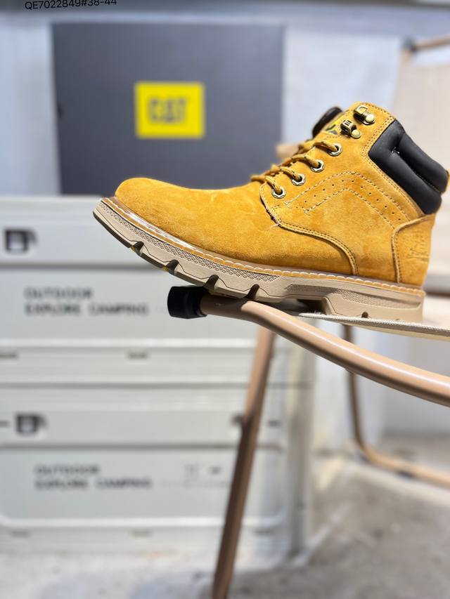 Cat, the brand behind the Caterpillar bulldozer, series workwear and casual shoe