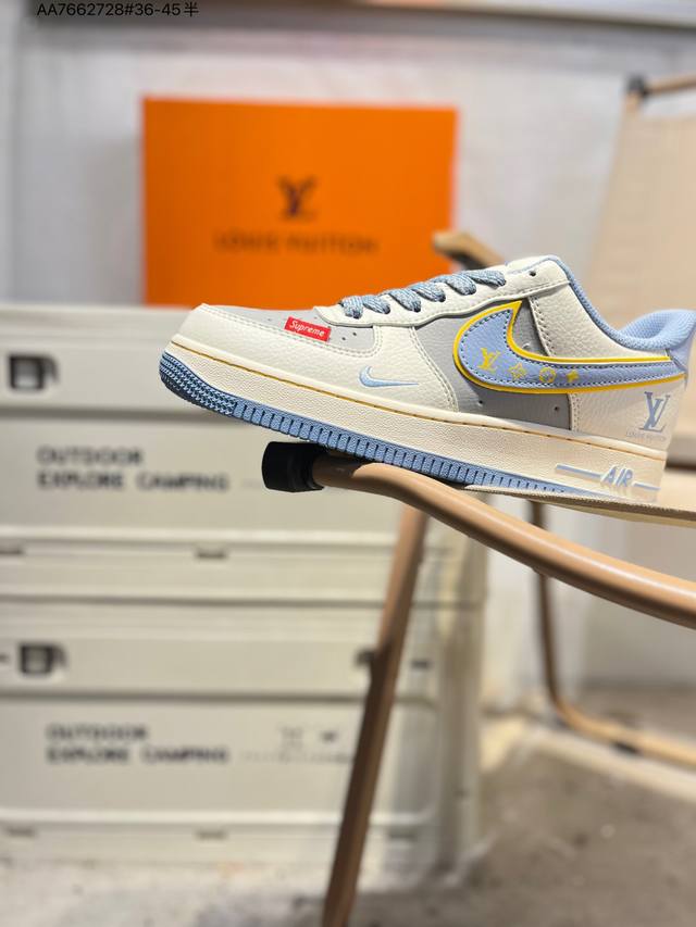 Lv X Nk Air Force 1 '07 Low Air Force 1 Low-top Casual Sneakers #Custom Leather,