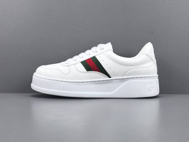 Channel Advantage! Official Version Gucci Chunky Calfskin Round Toe Lace-up Low-