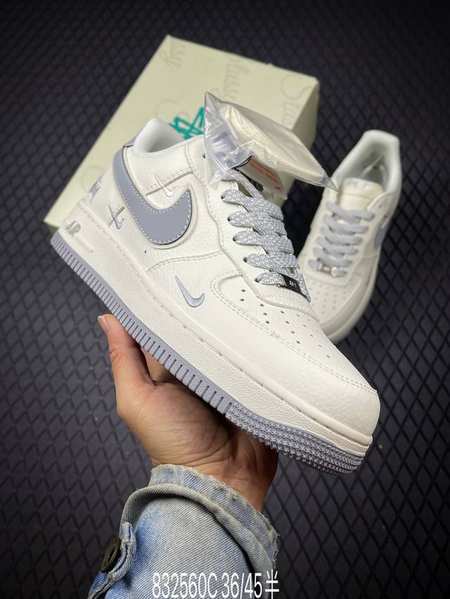 C Nike Air Force 1 '07 Low Stussy Grey Small Three Swoosh Air Force 1 Low-top Ca