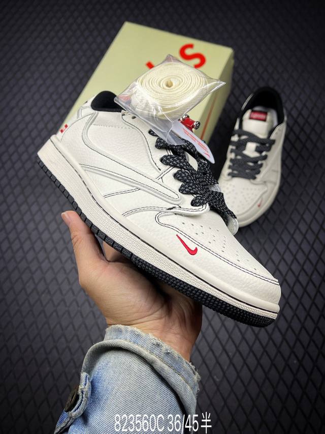 C Authentic Label with Half Sizes AJ1 Travis Scott X Air Jordan 1