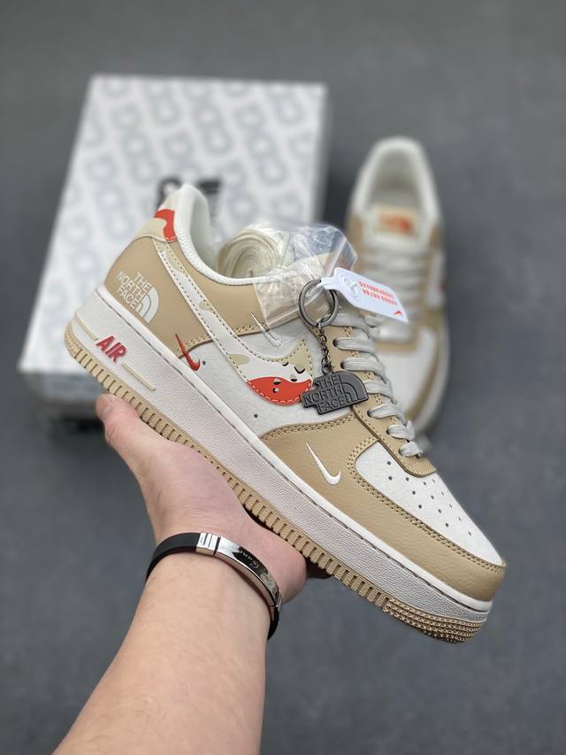 Nike Air Force 1 Low 07 X The North Face Beige with Three Small Swooshes. Made w