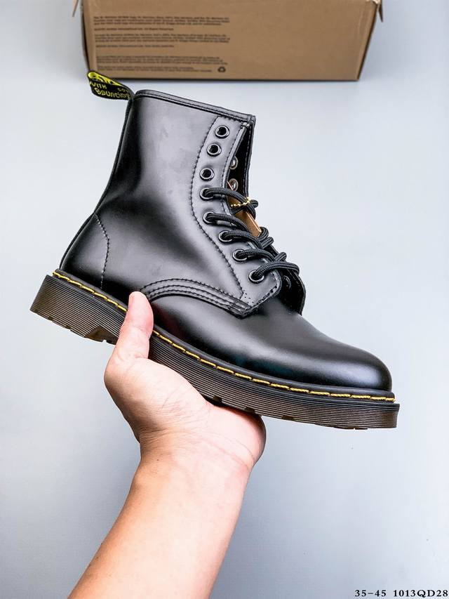Dr. Martens Classic Platform High-Top 8-Eye Soft Leather Retro Martin Boots 1013