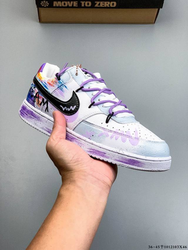 Nike Court Vision Low Casual Sports Sneakers, Authentic Version. Low-top, versat