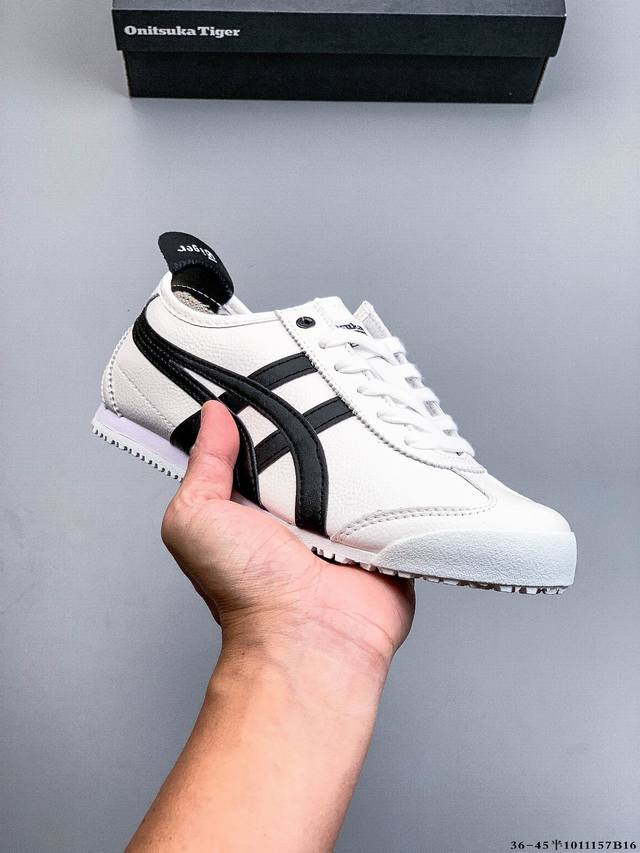 Asics Onitsuka Tiger Leather Shoes with Original Four-Label Hangtag, Cardboard M