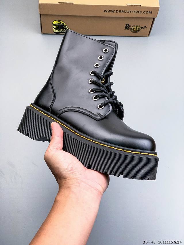 Dr. Martens Classic Platform High-Top 8-Eye Soft Leather Retro Martin Boots 1011