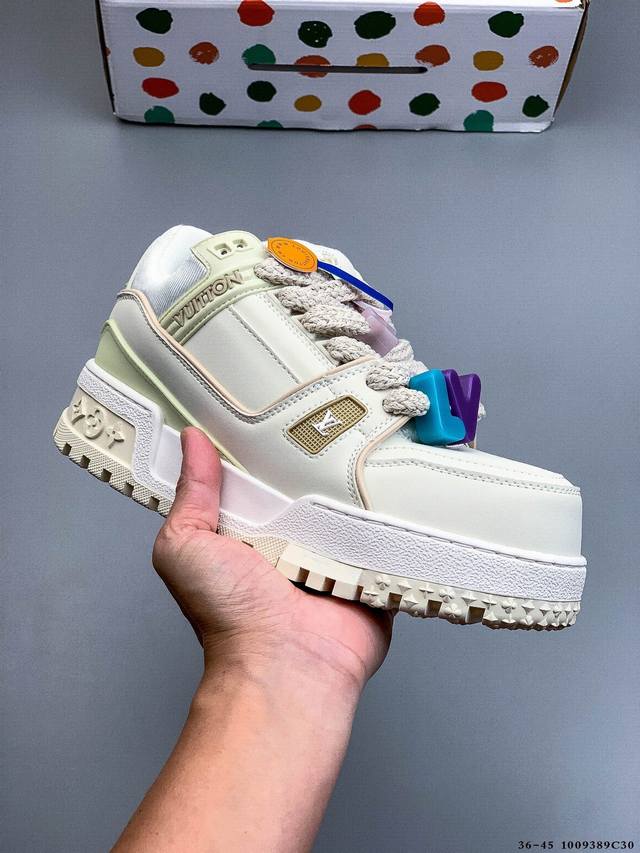 Louis Vuitton Lv Trainer Maxi Low-Top Casual Sneakers, Brand New Private Order,