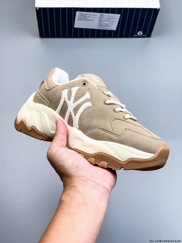 Company Grade! Mlb Chunky Liner Casual Running Shoes, Printed Leather, 1008101X3