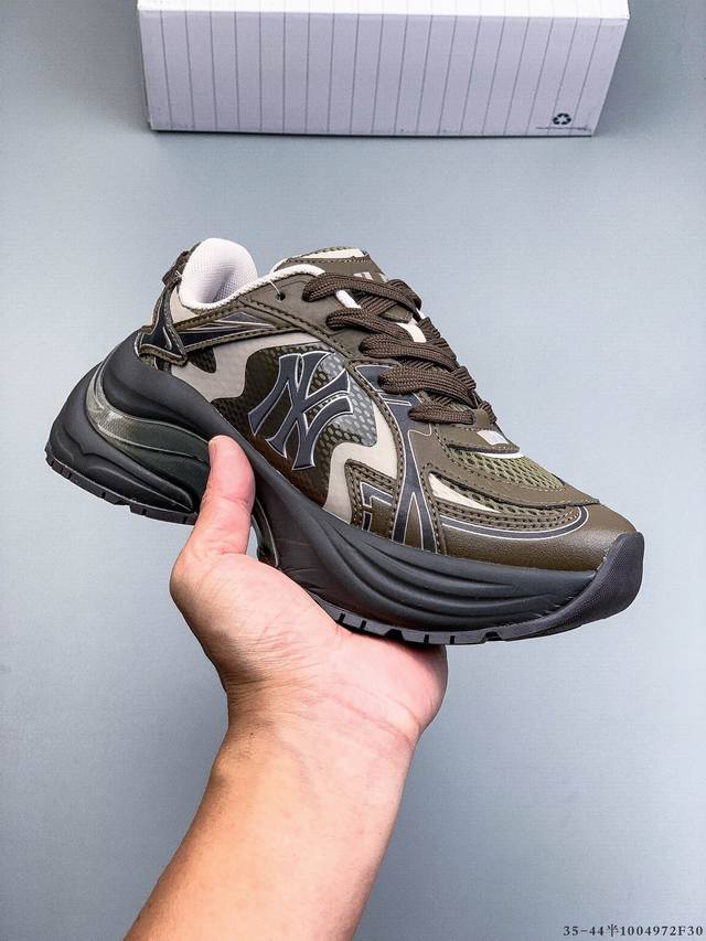 Company Grade! Mlb Chunky Liner Casual Running Shoes, Ny Print, Breathable, Ligh