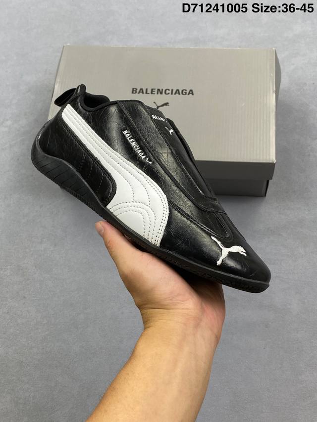 Authentic label with half sizes Puma X Balenciaga Speedcat collaboration black a