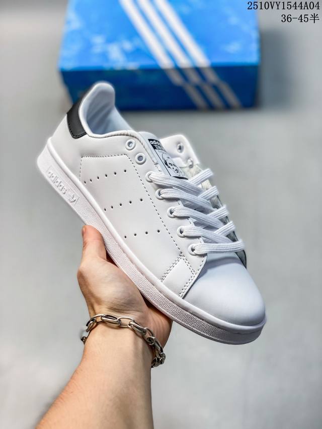 Adidas Originals Stan Smith All-Black Retro Fashion Comfortable Sports Casual Sn