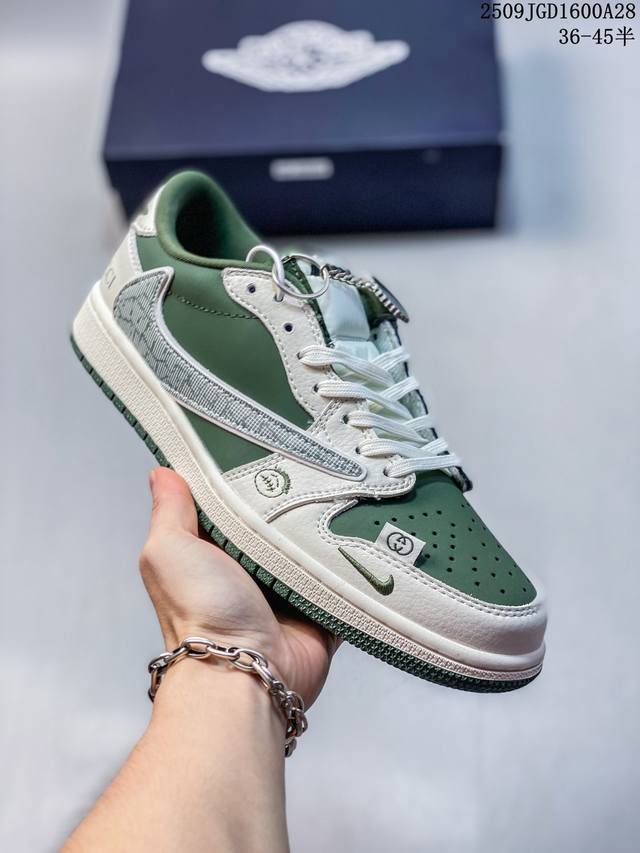 Factory Grade Nike Air Jordan 1 X Travis Scott AJ1 Reverse Swoosh 'DIY' Custom N